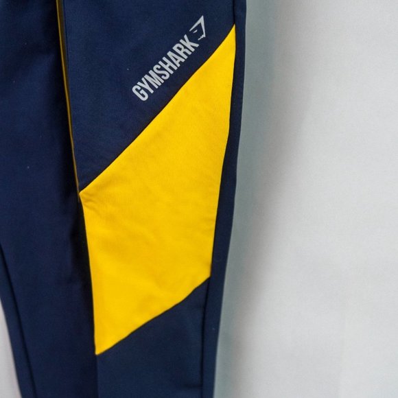 Gymshark | ASYMMETRICAL LEGGINGS High Waisted | Navy Blue Yellow | Sz. Small - Picture 7 of 8